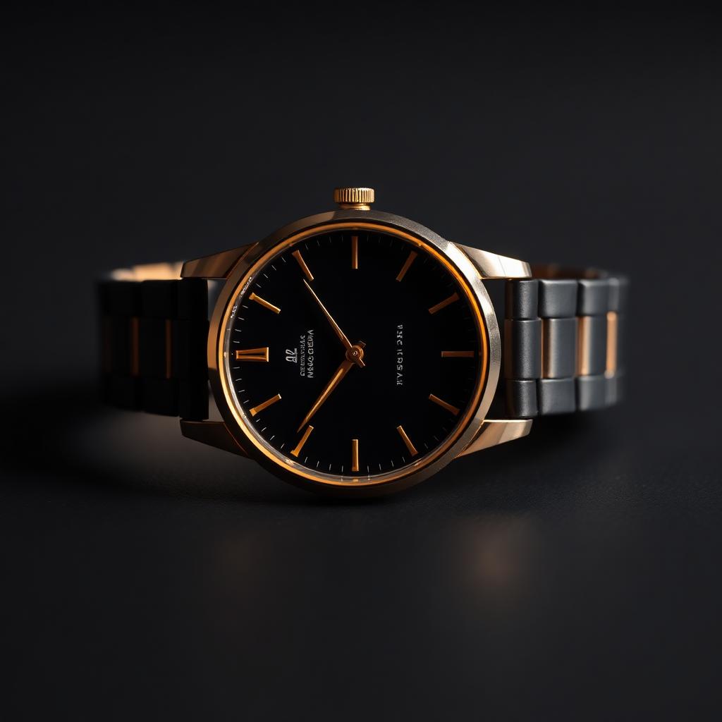 Elegant watch on a dark background